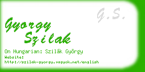 gyorgy szilak business card
